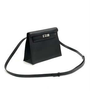HERMES сумка Kelly Dance кожа черная серебро СК-00743