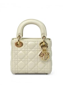 DIOR LADY сумка белая 17 см золото СК-01344