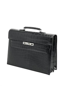 {{photo.Alt || photo.Description || 'HERMES Портфель крокодил черный с клапаном с замком на двух лямках'}}
