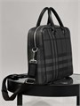 BURBERRY портфель маленький толстый карман на молнии спереди клетка ярко-серый ПР-1828