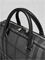 BURBERRY портфель маленький толстый карман на молнии спереди клетка ярко-серый ПР-1828