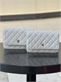 CHANEL сумка Woc кожа икра в клетку молочная серебро СК-01253