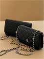 CHANEL сумка Woc черная гладкая кожа на серебре СК-00907