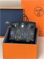 HERMES сумка Birkin кожа Шевре с бисером черная серебро СК-00315