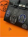 HERMES сумка Birkin кожа Шевре с бисером черная серебро СК-00315