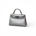 HERMES сумка Mini Kelly кожа Шевре 19 см серебристая серебро СК-00864