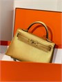 HERMES сумка Mini Kelly кожа Шевре 19 см серебристая серебро СК-00864