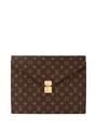 LV папка Travel Storage Bag коричневая канва монограмм золото ПК-00781