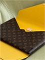 LV папка Travel Storage Bag коричневая канва монограмм золото ПК-00781