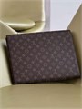LV папка Travel Storage Bag коричневая канва монограмм золото ПК-00781