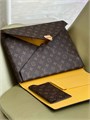 LV папка Travel Storage Bag коричневая канва монограмм золото ПК-00781