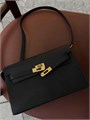 HERMES сумка Elan кожа Шевре черная золото СК-00434