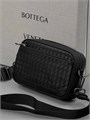 BV мессенджер черная плетенная кожа на молнии с дополнительным карманом с переди МС-00853