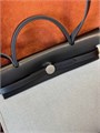HERMES Herbag сумка 31 см серый текстиль черная кожа серебро СК-01527