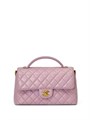 CHANEL сумка 25 см гладкая кожа с ручкой розовая золото СК-01645