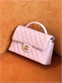 CHANEL сумка 25 см гладкая кожа с ручкой розовая золото СК-01645