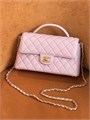 CHANEL сумка 25 см гладкая кожа с ручкой розовая золото СК-01645