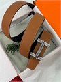 HERMES ремень двухсторонний кожа эпсом черно-коричневый РМ-00679