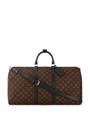 LV дорожная сумка Keepall 55 см коричневая монограмма черная кожа ДС-1894