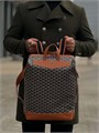 GOYARD рюкзак канва с коричневыми кожаными ручками РК-1744