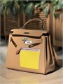 HERMES сумка Kelly 25 см бежевая кожа свифт серебро СК-00616