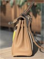 HERMES сумка Kelly 25 см бежевая кожа свифт серебро СК-00616