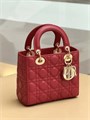 DIOR сумка Lady 20 см красная кожа золото СК-00484