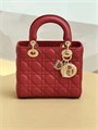 DIOR сумка Lady 20 см красная кожа золото СК-00484