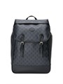 GUCCI Рюкзак синий канва монограмма с клапаном и карманом на молнии РК-0287
