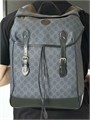 GUCCI Рюкзак синий канва монограмма с клапаном и карманом на молнии РК-0287