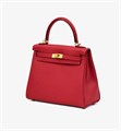 HERMES Kelly 25 см сумка красная кожа свифт золото СК-00406