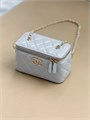 CHANEL сумка Vanity гладкая кожа серая большой логотип золото СК-01265