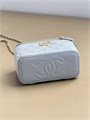 CHANEL сумка Vanity гладкая кожа серая большой логотип золото СК-01265