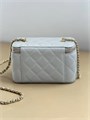 CHANEL сумка Vanity гладкая кожа серая большой логотип золото СК-01265