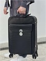 SR чемодан крокодил отделение с клапаном спереди черный ЧМ-0093