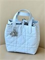 DIOR сумка Toujours гладкая кожа в клетку голубая серебро СК-01523