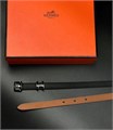 HERMES ремень 1,5 см коричневый серебро РМ-00549