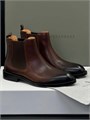 BRUNELLO челси из коричневой кожи на каблуке ОК-0825