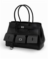 BALENCIAGA сумка черная гладкая кожа на серебре СК-00924