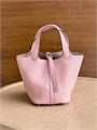 HERMES Picotin 18 см сумка розовая кожа того серебро СК-00498