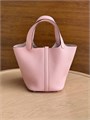 HERMES Picotin 18 см сумка розовая кожа того серебро СК-00498