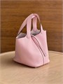 HERMES Picotin 18 см сумка розовая кожа того серебро СК-00498