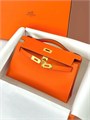 HERMES клатч POCHETTE 22 см оранжевая кожа свифт золото СК-00395