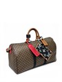 LV дорожная СУМКА KEEPALL 50см Коричневая с плечевым ремнем Канва Monogram ДС-1344