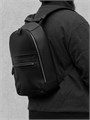 MONTBLANC рюкзак из черной гладкой кожи с глубокой молнией и наружным карманом на молнии РК-0428
