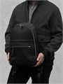 MONTBLANC рюкзак из черной гладкой кожи с глубокой молнией и наружным карманом на молнии РК-0428