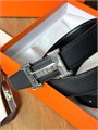 HERMES ремень 32 мм черный двухсторонний того сьемная пряжка РМ-800