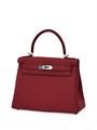 HERMES сумка Kelly 28 см кожа Того красная серебро СК-00776