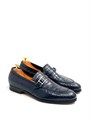 HERMES лоферы крокодил синие ОК-0022