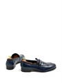 HERMES лоферы крокодил синие ОК-0022